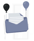 Envelope with balloons